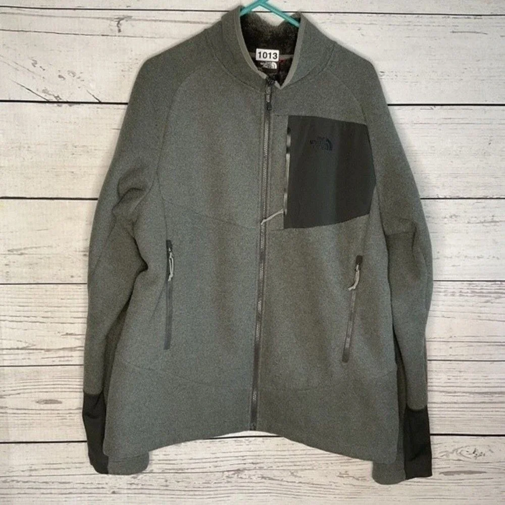 The North Face Gray Full Zip Chimborazo Fleece Jacket Men Large Vietnam‎
